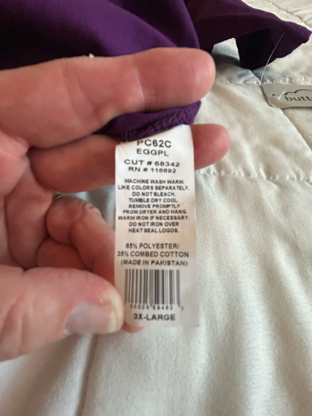 NWT Butter-Soft Women's V-Neck Scrub Top in Purple 3X - Picture 4 of 6